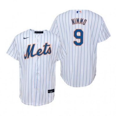 Mens Nike NeW York Mets 9 Brandon Nimmo White Home Stitched Baseball Jersey