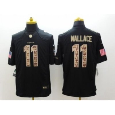 Nike Miami Dolphins 11 Mike Wallace Black Limited Salute to Service NFL Jersey