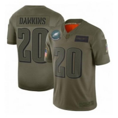 Womens Philadelphia Eagles 20 Brian Dawkins Limited Camo 2019 Salute to Service Football Jersey