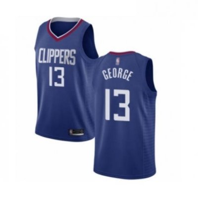 Womens Los Angeles Clippers 13 Paul George Authentic Blue Basketball Jersey Icon Edition