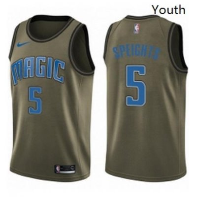 Youth Nike Orlando Magic 5 Marreese Speights Swingman Green Salute to Service NBA Jersey