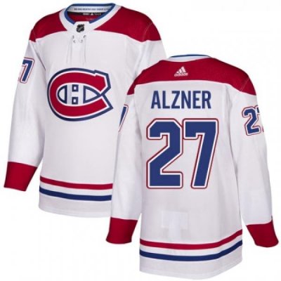 Youth Adidas Montreal Canadiens 27 Karl Alzner Authentic White Away NHL Jersey