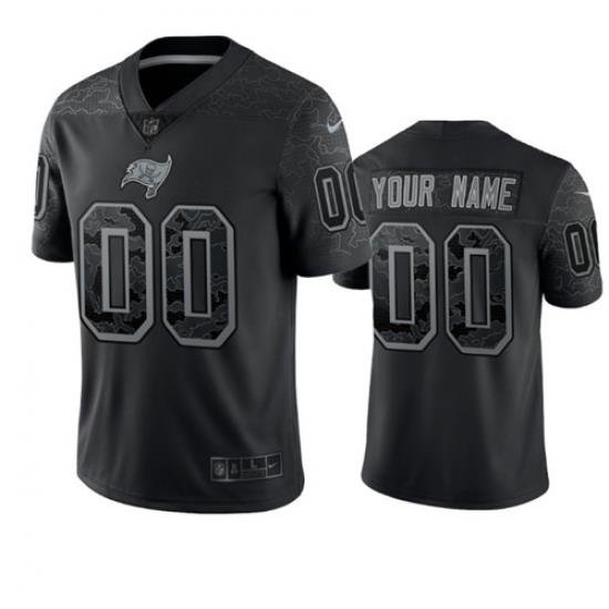 Men Women Youth Custom Tampa Bay Buccaneers Black Reflective Limited Stitched Jersey