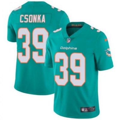 Nike Dolphins #39 Larry Csonka Aqua Green Team Color Youth Stitched NFL Vapor Untouchable Limited Jersey