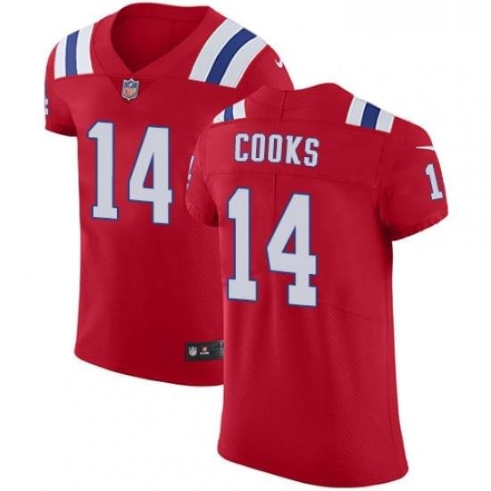 Mens Nike New England Patriots 14 Brandin Cooks Red Alternate Vapor Untouchable Elite Player NFL Jersey