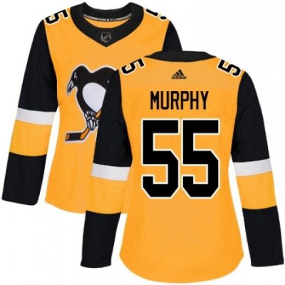 Womens Adidas Pittsburgh Penguins 55 Larry Murphy Authentic Gold Alternate NHL Jersey