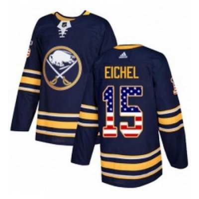 Youth Adidas Buffalo Sabres 15 Jack Eichel Authentic Navy Blue USA Flag Fashion NHL Jersey