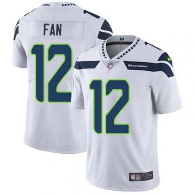 Nike SeahaWks #12 Fan White Youth Stitched NFL Vapor Untouchable Limited Jersey