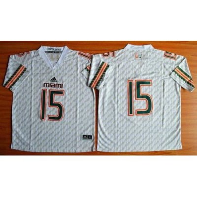 Hurricanes #15 Brad Kaaya White Stitched NCAA Jerseys