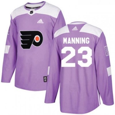 Youth Adidas Philadelphia Flyers 23 Brandon Manning Authentic Purple Fights Cancer Practice NHL Jersey