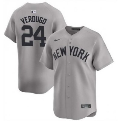 Men NeW York Yankees 24 Alex Verdugo Gray 2024 AWay Limited Cool Base Stitched Baseball Jersey