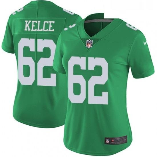 Womens Nike Philadelphia Eagles 62 Jason Kelce Limited Green Rush Vapor Untouchable NFL Jersey