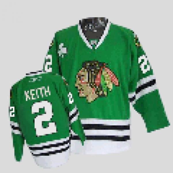 Chicago Blackhawks #2 Duncan Keith green hockey Jersey