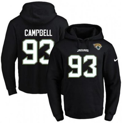 NFL Mens Nike Jacksonville Jaguars 93 Calais Campbell Black Name Number Pullover Hoodie