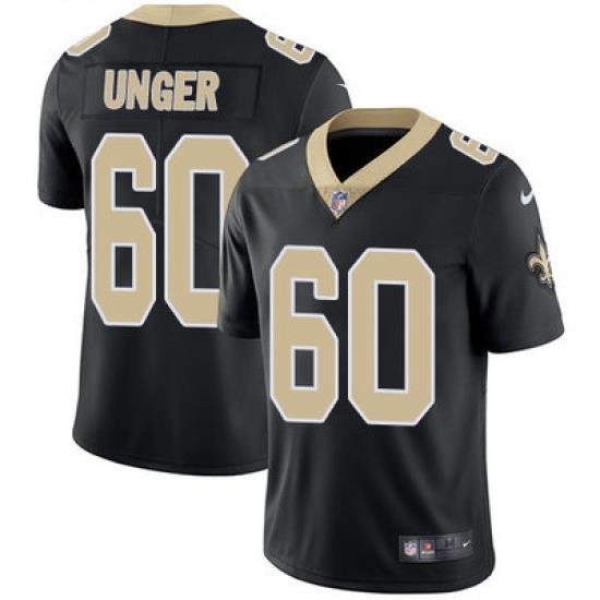 Nike Saints #60 Max Unger Black Team Color Mens Stitched NFL Vapor Untouchable Limited Jersey