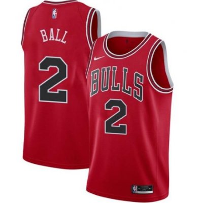 Men Chicago Bulls 2 Lonzo Ball Jersey Red Jersey