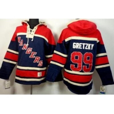 New York Rangers 99 Wayne Gretzky Navy Blue Stitched NHL Sawyer Hooded Sweatshirt