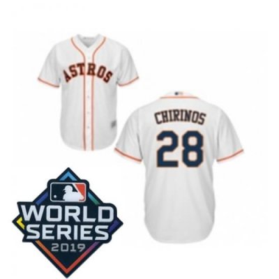 Youth Houston Astros 28 Robinson Chirinos White Home Cool Base Baseball jersey