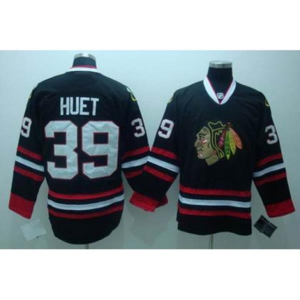 RBK Chicago Blackhawks #39 HUET jersey black