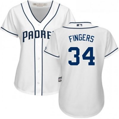 Womens Majestic San Diego Padres 34 Rollie Fingers Replica White Home Cool Base MLB Jersey