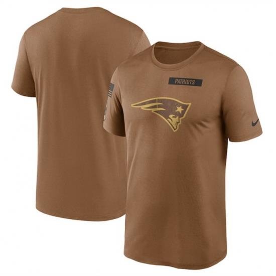 Men New England Patriots 2023 Brown Salute To Service Legend Performance T Shirt