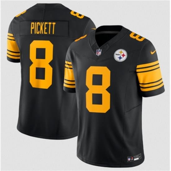 Men Pittsburgh Steelers 8 Kenny Pickett Black 2023 F U S E  Color Rush Limited Jersey