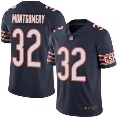 Bears 32 David Montgomery Navy Blue Team Color Men Stitched Football Vapor Untouchable Limited Jersey