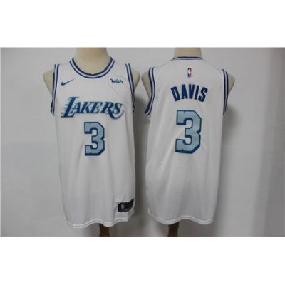 Lakers 3 Anthony Davis White 2020-21 City Edition Nike Swingman Jersey