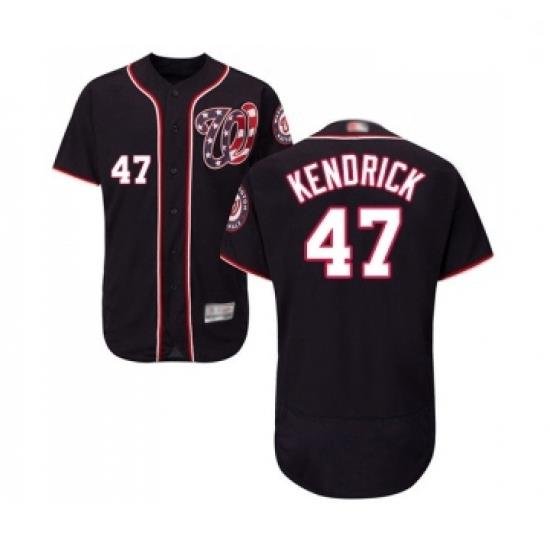 Mens Washington Nationals 47 Howie Kendrick Navy Blue Alternate Flex Base Authentic Collection Baseball Jersey