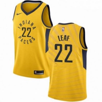 Mens Nike Indiana Pacers 22 T J Leaf Authentic Gold NBA Jersey Statement Edition