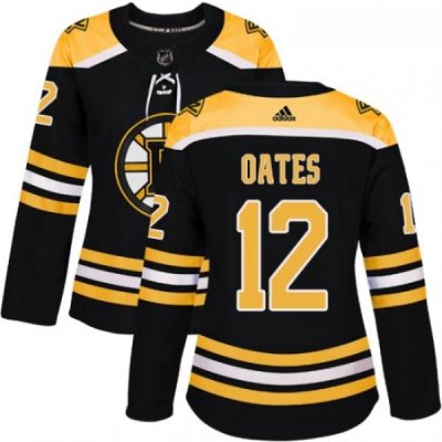 Womens Adidas Boston Bruins 12 Adam Oates Premier Black Home NHL Jersey