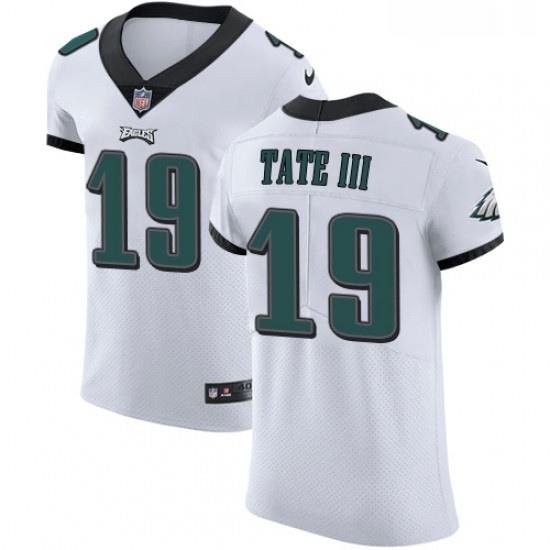 Mens Nike Philadelphia Eagles 19 Golden Tate III White Vapor Untouchable Elite Player NFL Jersey