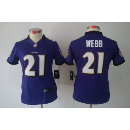 Women Nike Baltimore Ravens #21 Lardarius Webb Purple Color[NIKE LIMITED Jersey]