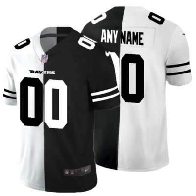 Men Women Youth Toddler Baltimore Ravens Custom Men Black V White Peace Split Nike Vapor Untouchable Limited NFL Jersey