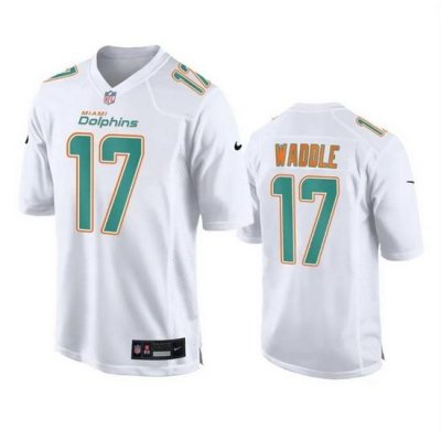 Men Miami Dolphins 17 Jaylen Waddle White Fashion Vapor Untouchable Stitched Football Jersey