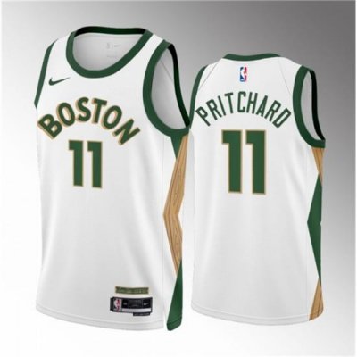 Men Boston Celtics 11 Payton Pritchard White 2023 24 City Edition Stitched Basketball Jersey