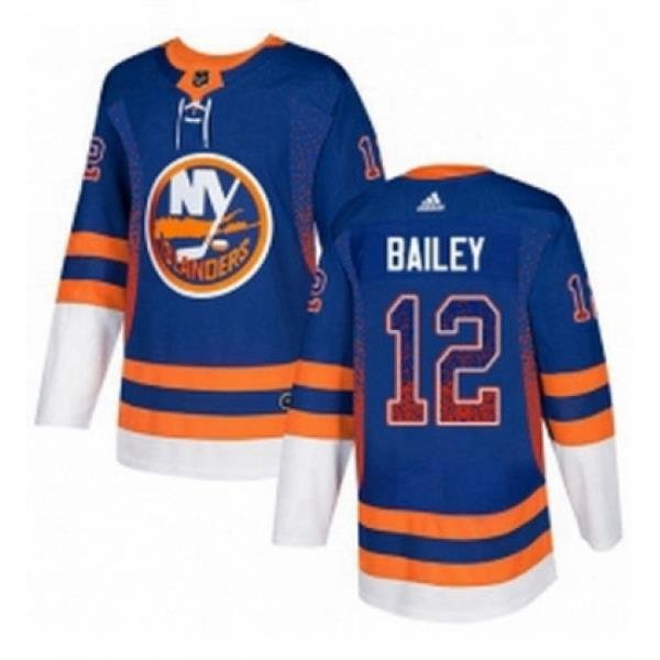 Mens Adidas New York Islanders 12 Josh Bailey Authentic Royal Blue Drift Fashion NHL Jersey