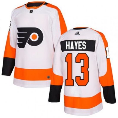 Men Philadelphia Flyers #13 Kevin Hayes White Road Authentic Stitched NHL Jersey