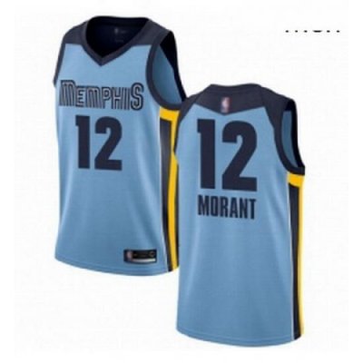 Nike Memphis Grizzlies 12 Ja Morant Light Blue Basketball Swingman Statement Edition Jersey