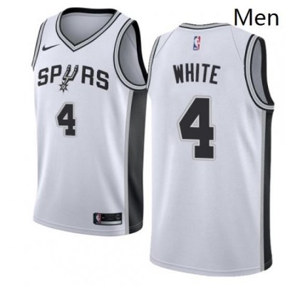 Mens Nike San Antonio Spurs 4 Derrick White Authentic White Home NBA Jersey Association Edition