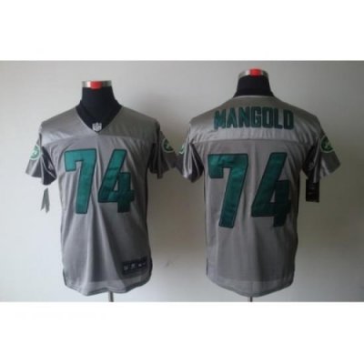 Nike New York Jets 74 Nick Mangold Grey Elite Shadow NFL Jersey