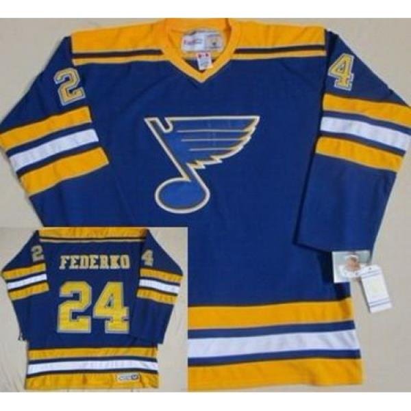 St.Louis Blues #24 Bernie Federko Blue Throwback CCM Jersey