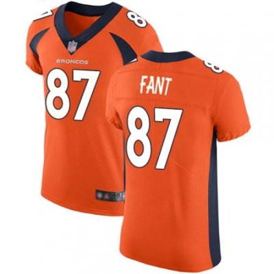 Broncos 87 Noah Fant Orange Team Color Men Stitched Football Vapor Untouchable Elite Jersey