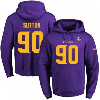 NFL Mens Nike Minnesota Vikings 90 Will Sutton PurpleGold No Name Number Pullover Hoodie