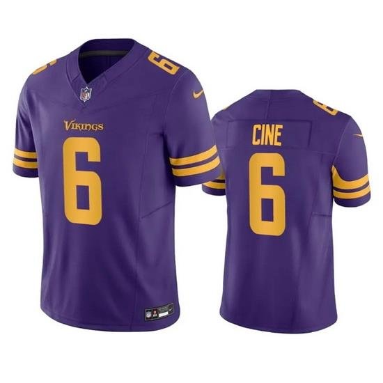 Men Minnesota Vikings 6 Lewis Cine Purple 2023 F U S E  Color Rush Stitched Jersey