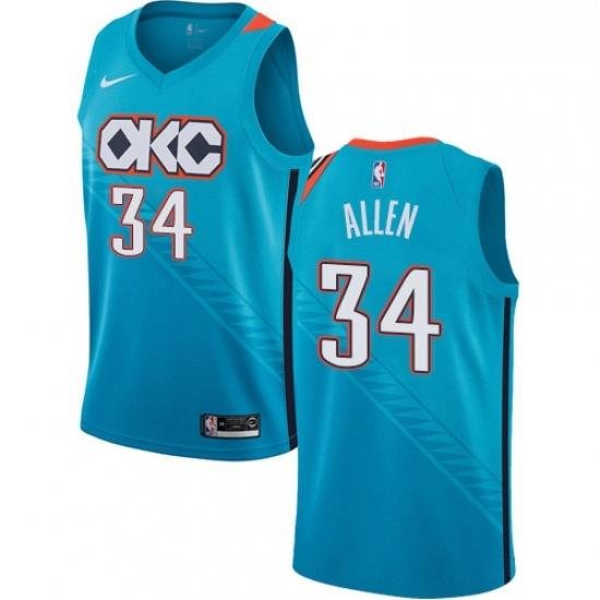 Womens Nike Oklahoma City Thunder 34 Ray Allen Swingman Turquoise NBA Jersey City Edition