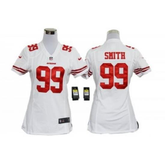 Women Nike NFL San Francisco 49ers 99# Aldon Smith White Jersey