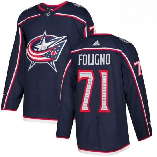 Mens Adidas Columbus Blue Jackets 71 Nick Foligno Premier Navy Blue Home NHL Jersey