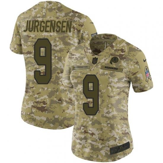 Nike Redskins #9 Sonny Jurgensen Camo Women Stitched NFL Limited 2018 Salute to Service Jersey