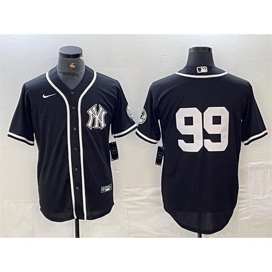 Men NeW York Yankees 99 Aaron Judge Black Cool Base Stitched Baseball Jersey 1